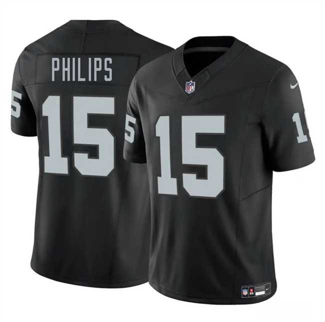 Men & Women & Youth Las Vegas Raiders #15 Kyle Philips Black 2025 F.U.S.E. Vapor Stitched Jersey->las vegas raiders->NFL Jersey